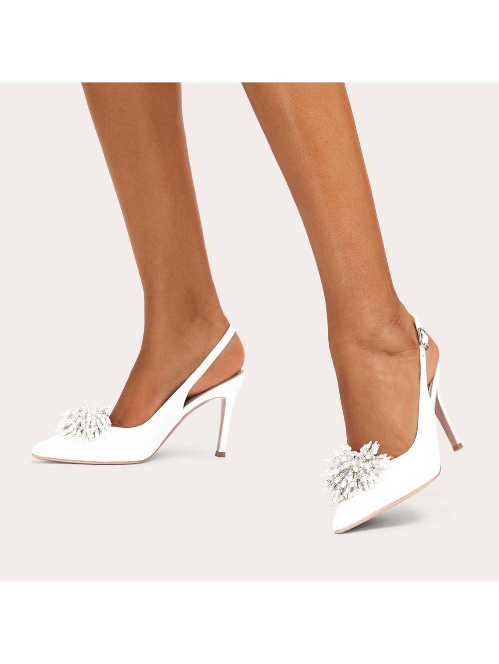 Carvela Lucia Sling White Satin Slingback Heel EU37/US6.5